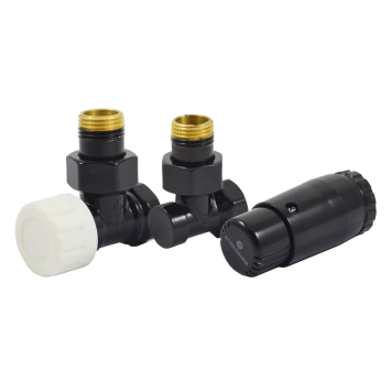 Комплект подключения угловой STANDARD MINI 1/2 (Ral 9005) с термоголовкой MINI DIAMANT М30х1,5