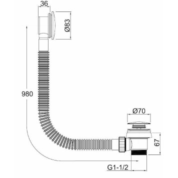 Allen Brau Priority Слив-перелив для ванны, цвет: графит браш 5.31027-MG-1