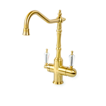 Boheme Kitchen Смеситель для кухни высокий с возм. подключ. фильтра, ручки Swarovski, цвет: bronze 111-SW-1