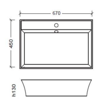 Armadi Art Раковина мебельная прямоугольная 67х45х13h см, цвет: белый 811-m-2
