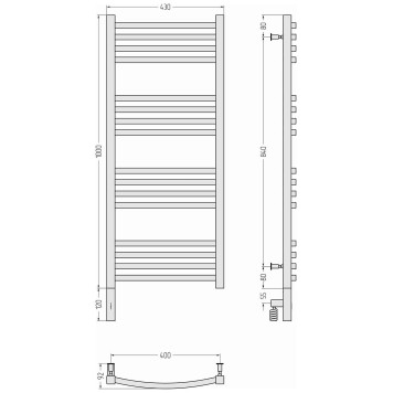 Сунержа Аркус 3.0 Полотенцесушитель электрический 43x112h см, левое, цвет: без покрытия 00-5704-1040-3