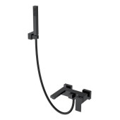 Boheme Qubic Смеситель для ванны с душем на стену, 2 отв., цвет: black 473-B