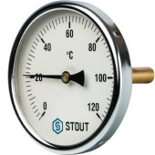 Термометр биметаллический STOUT с погружной гильзой 75 мм SIM-0001-107515 (SIM-0001-107515)