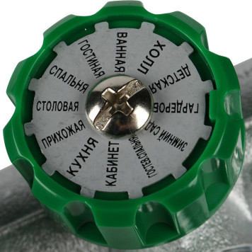 Распределительный коллектор FAR 3/4, хромированный, 3 отвода 1/2, проходной, с ЕК.-5