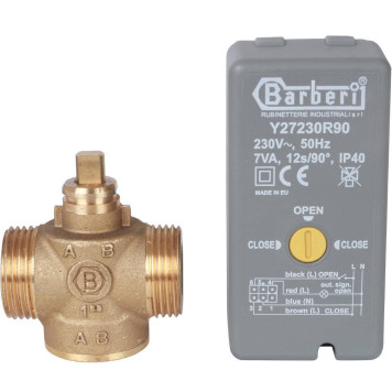 Клапан зональный 2-ходовой STOUT с сервоприводом 230V и кабелем 1м, НР 1&-1