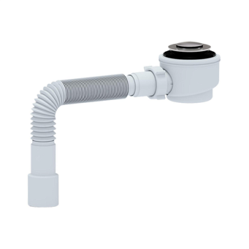 Сифон д/поддона h=74мм 1 1/2 x50/60 гофр 40х50 клик-клак АНИ Пласт E415CL