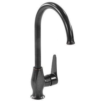 Смес/мойка однор выс/изл бок/р гайка STEEL BLACK Профсан PSM-301-3