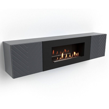Тумба с биокамином Firelight BFP-P1700V графит-7