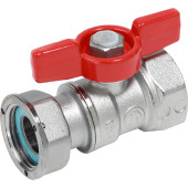 Кран шаровой Giacomini ВР для счетчиков 1F x 1гайка - красн. рук., R251PY006