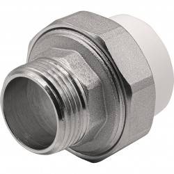 Муфта THERMOLIGHT комбинированная разъемная PP-R НР 32х1 quot; белый (5/100)