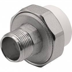 Муфта THERMOLIGHT комбинированная разъемная PP-R НР 32х3/4 quot; белый (5/120)