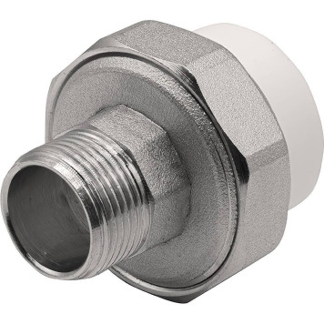 Муфта THERMOLIGHT комбинированная разъемная PP-R НР 32х3/4 белый (5/120)