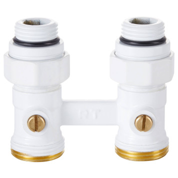 Узел нижнего подключения Royal Thermo прямой 1/2х3/4 EK (белый)-1