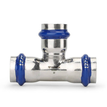 Тройник VARMEGA раструбный Inox Press 15x15x15