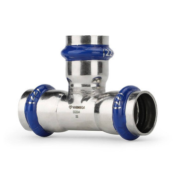 Тройник VARMEGA раструбный Inox Press 15x15x15-1