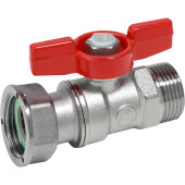 Кран шаровой Giacomini НР для счетчиков 3/4M x 3/4гайка - красн. рук., R254PX004