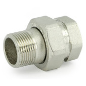 Соединение Uni-Fitt разъемное прямое НВ 1 с прокладкой O-RING, никелированная латунь