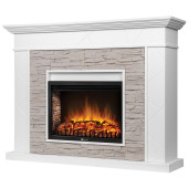 Каминокомплект: Очаг Electrolux EFP/P-2520LS N, портал Miami 25 белый, серый