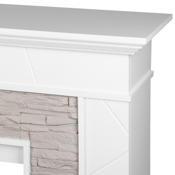 Каминокомплект: Очаг Electrolux EFP/P-2520LS N, портал Miami 25 белый, серый-3