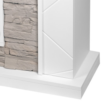 Каминокомплект: Очаг Electrolux EFP/P-2520LS N, портал Miami 25 белый, серый-4