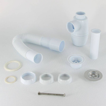 Сифон Wirquin Минор с выпуском 11/4 х 40 мм и с гофротрубой L800 мм 40 х 40/50 мм-1