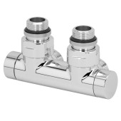 Узел ручной угловой 1/2 х 3/4 ЕК с запорным клапаном цвет белый