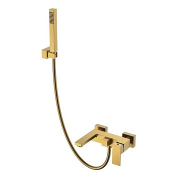 Boheme Qubic Смеситель для ванны с душем на стену, 2 отв., цвет: бронза 473-BR