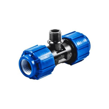 Тройник ПЭ компресс Дн50х2 х50 НР ТПК-АКВА 51500250