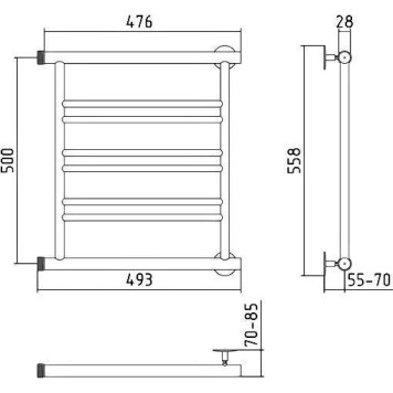 Стилье Минор 0601 Полотенцесушитель водяной для ГВС 49,3x55,8h см, цвет: без покрытия 00601-5050-1