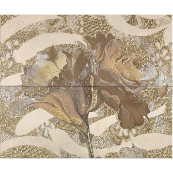 Frades Conjunto Floral Beige Панно комплект из 2 плиток 250х600 мм/500х600 мм