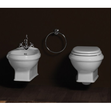 SIMAS Arcade Биде подвесное 37х53см с 1 отв. под смеситель, цвет: белый-2