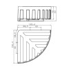 EMCO System2 Полочка-решетка угловая, съемная, 182x180x80мм, подвесной, цвет: хром