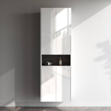 M8FCH0602WG Шкаф с полками 60 см, высота 70 см, белый глянец, универсальный-3