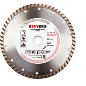 Круг алмазный REDVERG сплошной TURBO по бетону и кирпичу 180х22,23 мм(900191)