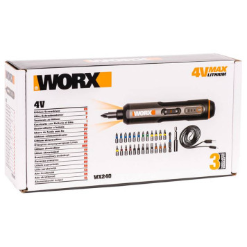 Отвертка аккумуляторная WORX WX240, 4В, 5Нм, 1,5Ач, набор оснастки-14
