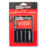 Набор двусторонних экстракторов REDVERG, сталь S2 (4 шт)(872091) Набор двусторонних экстракторов REDVERG, сталь S2 (4 шт)(872091)