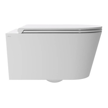 Alice Hide Round Унитаз 57х37см., подвесной, безободковый, с сиденьем и крышкой с микролифтом, с набором для крепления, цвет: белый матовый. 31170109SET-2