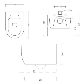 Artceram A16 Унитаз 36х52см., подвесной, безободковый, saniglaze, цвет: белый матовый-3