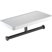 AQ4919MB ЕВРОПА бумагодержатель двойной с полкой, матовый черный AQ4919MB