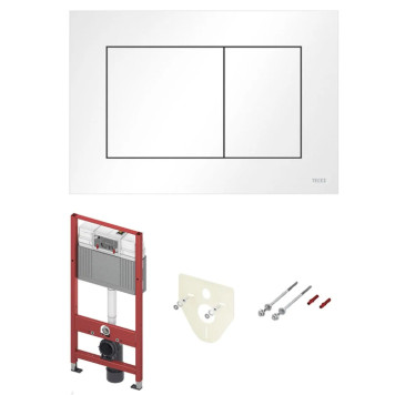 TECE Комплект TECEbase 3.0 c кронштейнами, звукоизоляцией, панелью смыва TECEnow, цвет: белый глянцевый. N500413-1
