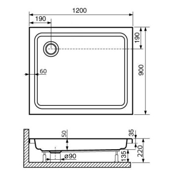 Душевой поддон прямоугольный RGW STYLE 900x1200-8