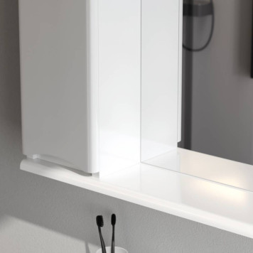 M80MPL0651WG Зеркальный шкаф с подсветкой 65 см, левый, белый глянец-3