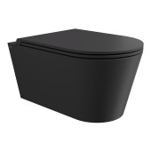 Alice Hide Round Унитаз 57х37см., подвесной, безободковый, без сиденья и крышки, цвет: чёрный матовый. 31170108,  FIX10