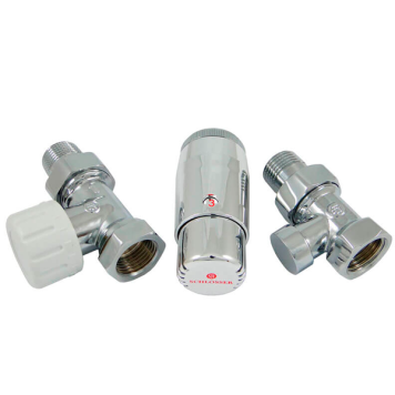 Комплект Schlosser DN15 GZ1/2 x GW1/2 проходной с головкой Мини M30x1,5, Хром 602200061