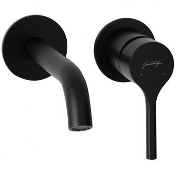 E28318-BL ELATE cмеситель для раковины на 2 отв., матовый черный E28318-BL