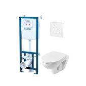 1.WH30.2.464 БОРЕАЛЬ ПЭК (подвес. унитаз с сиденьем soft close, инсталляция, панель бел. цвета) 1.WH30.2.464