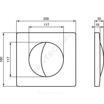 Кнопка д/инст пласт хром механ Vidima W3094AA-1