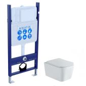 SET AQUATEK ЛИБРА N-14 cm (рама AQUATEK Standard INS-0000014(без клавиши и крепежа)+унитаз ЛИБРА New компакт AQ1148N-00 с тонким сиденьем soft-close SET AQUATEK ЛИБРА N-14 cm
