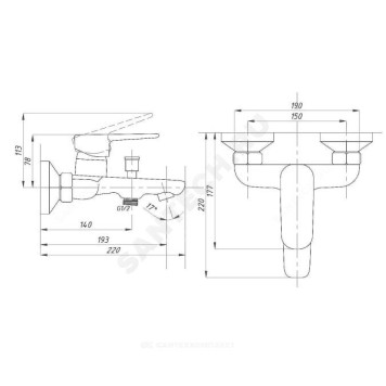 Смес/ванна ПСМ-200 однор кор/изл в/к Профсан PSM-200-1-2