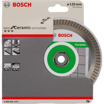 Алмазный отрезной круг Best for Ceramic Extra-Clean Turbo 125x22,23x1,4x7 мм (2608602479)-1